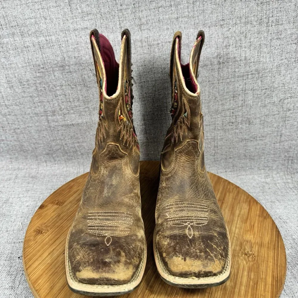 Ariat Quickdraw Western Boots Youth Boys Size 5 Cowboy Leather